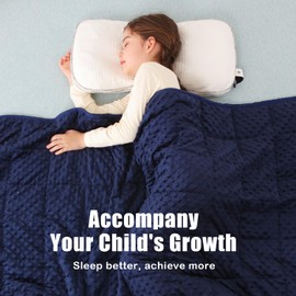 Sivio Weighted Blanket, Minky Dots Weighted Blanket,Soft and Cozy Cooling Heavy Blanket, Calm and Nap, School and Home, 3lbs, 36 x 48inches, Navy Blue