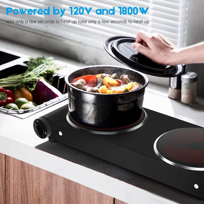 1800W Dual Infrared Burner Electric Hot Plate, High Power for