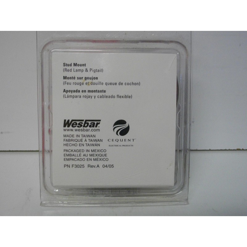 Wesbar 203234 Waterproof Red Side Marker Clearance Light