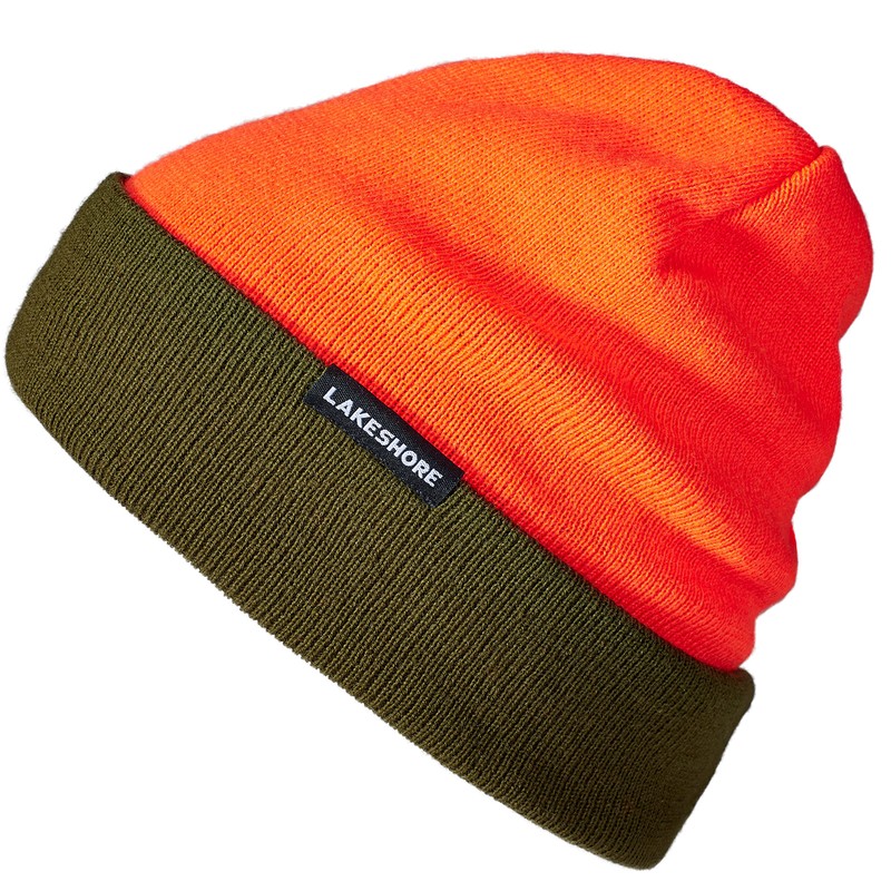 Lakeshore® Reversible Hunting Beanie, Orange Winter Hat, Warning, Signal Hat