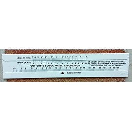 Concrete Block Sliderule Calculator Estimator