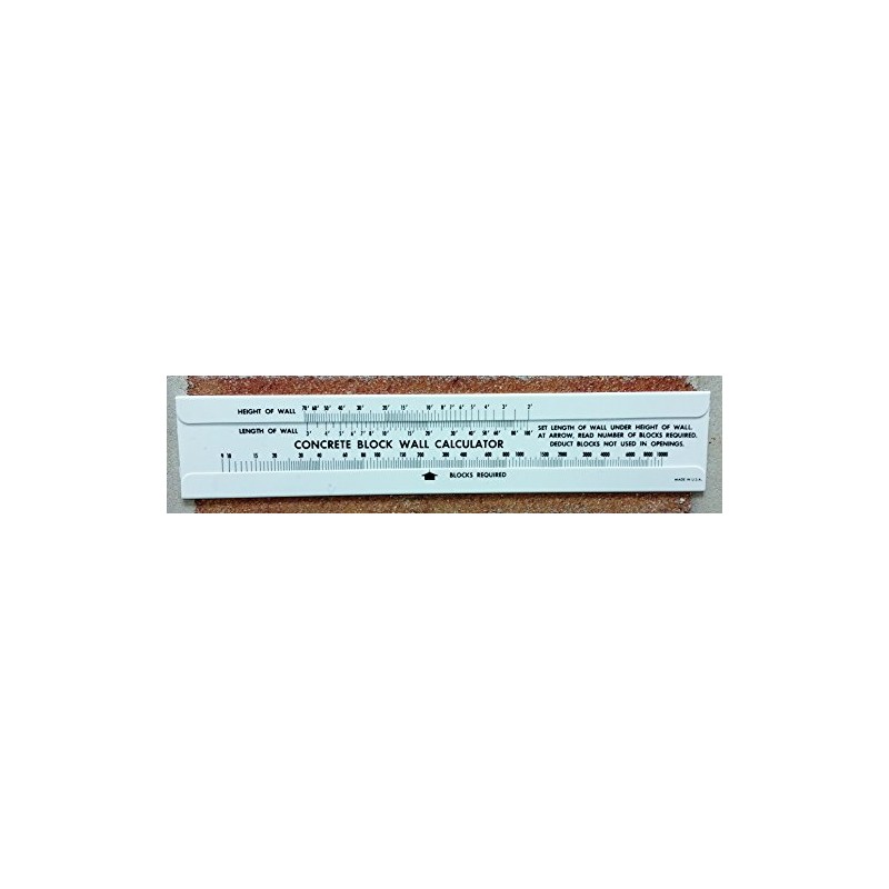 Concrete Block Sliderule Calculator Estimator