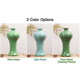 Celadon Porcelain Vase,Jade Green Big-Head Flower Vase,龙泉青瓷花瓶 (Plum Green(Hacking Pieces))