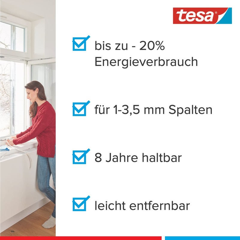 Tesa Tesamoll P E-Profile Rubber Seal for Windows and Doors
