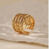 Jewlure 18K Gold-Plated Ring, Women's Fried Dough Twists Multi-Layer Ring,