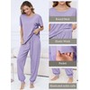 Artfasion Womens Pajamas Lounge Set: Short Sleeve Sleepwear and Long