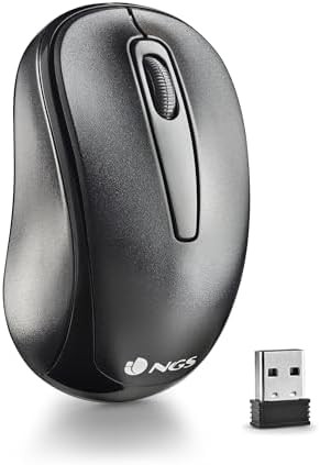 NGS Easy Gamma - Ratón óptico inalámbrico Nano Receptor de 2,4 GHz, 1200 dpi con Puerto USB, 2 Botones  Rueda de Desplazamiento