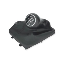 1neiSmartech Gear Shift Knob and Gear Stick Gaiter Set PU Leather Compatible with Peugeot 206 206 Plus 406 - with Plastic Adapter and Frame for Gear Lever