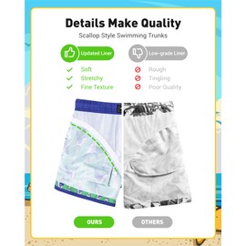 SURF CUZ Boys Swim Trunks Retro Toddler Boy Swimsuit Shorts Quick Dry Swimming Trunks Bathing Suit 08 Green Bass 10/12