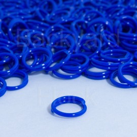 100 Pack Spiral Chicken Poultry Leg Bands Rings - #11 11/16" size - Blue Color