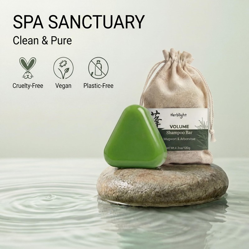 herblight Usman Grass & Arborvitae Seven Green Shampoo Bar for