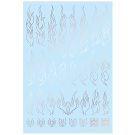 Haikyu Parts FTOL-SIL Fire Tribal Decal, Outline, Silver, 1 Piece, Plastic Model Decal