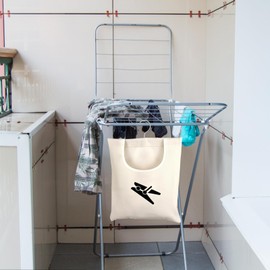 KPSRFG Wooden Clothes Pegs and Peg Bag Set, 10Pcs Pegs for Washing Line with Durable Peg Bag with 6cm Hook, Ideal for Indoor and Outdoor Laundry, Craft Projects, and General Household Use