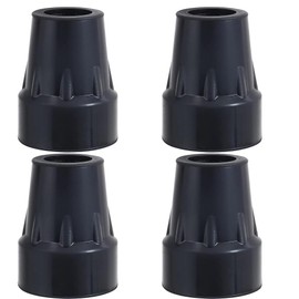 Cane Tips, 3/4”Crutch Tips Heavy Duty Walking Cane Tips Replacement Black Rubber (4)