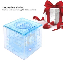 KIMISS Money Maze Bank, Mini Money Box Innovative Maze Game, Coin Saving Box Birthday Gift Money Box Cash and Coin Bank New Year Gift(Blue)