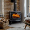 FLASLD Fireproof Corner Fireplace Mat 40×40 inch Hearth Rug Protects