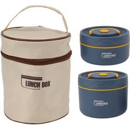 Mumusuki Caja Térmica, Recipiente Aislado de Acero Inoxidable Mantiene Comidas Calientes o Frías por Horas Sellado Hermético Sin Derrames Apilable y Portátil con Bolsa Incluida