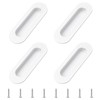 MOROBOR 4 Pack Recessed Cabinet Handles Stainless Steel Oval with