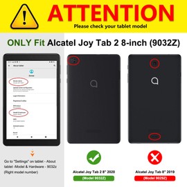 Fintie - Funda para tablet Alcatel Joy Tab 2 de 8 pulgadas, versión 2020 (Modelo: 9032Z) – [Soporte integrado] Funda protectora de silicona antideslizante para niños a prueba de golpes (negro)