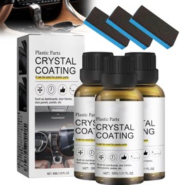 Crystal Coating for Car Plastic Parts, Crystal Coating for Car, Protects Faded Interior, Easy to Use Car Refresher(3pcs)