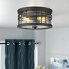 Zeyu Industrial Ceiling Light, Farmhouse Flush Mount Ceiling Light 12