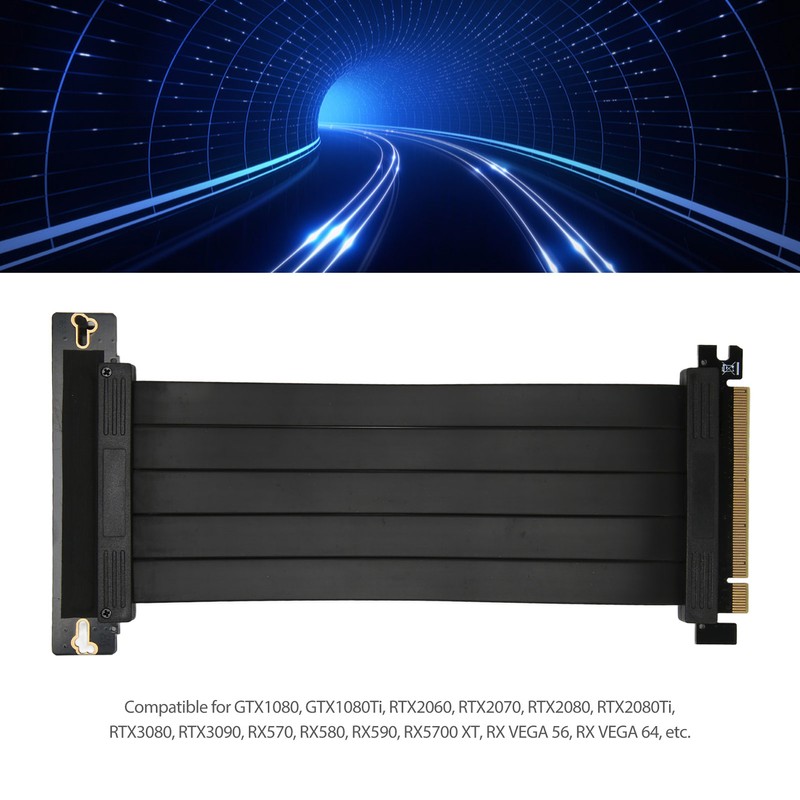 PCIE 3.0 16x Riser Cable High Speed Flexible 90 Degrees