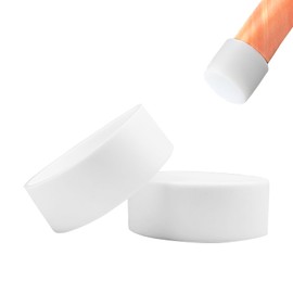 BOPOREAE 2 Pcs 3-13/16" (97.5 mm) Round Chair Leg Tips Caps, Silicone Rubber Furniture Leg Floor Protectors, Reduce Noise Folding Metal Chair Leg Cap Replacement for Bar Stool Leg Patio Indoor, White