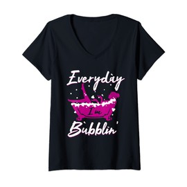Womens Women's Everyday I'm Bubblin' Bubble Bath Salts V-Neck T-Shirt
