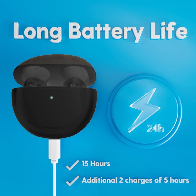 Laser TWS Earbuds Black, Wireless, Bluetooth, Charging case, Voice Assistant