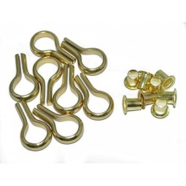 SISI UK® Banjo Shelf Supports Studs & Inserts Sockets for 6mm Hole, 3 Colours, Brass, Nickle & Antique Bronze - Pack of 8 (Brass Finish)