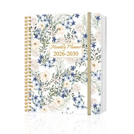 2025-2030 Monthly Planner - 64 Month PLanner Calendar from September 2025 to December 2030, Flexible Cover, Inner Pocket, 8.5" x 11", Perfect for Home | School | Office, Crushed Flower