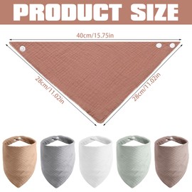 ZYEKIU Pack of 6 Bibs Baby Triangular Scarf Baby Neckerchief Children Muslin Neckerchief Children Soft and Breathable, Easy to Wash and Dry for Boys and Girls Bibs, Adjustable Triangle Scarf