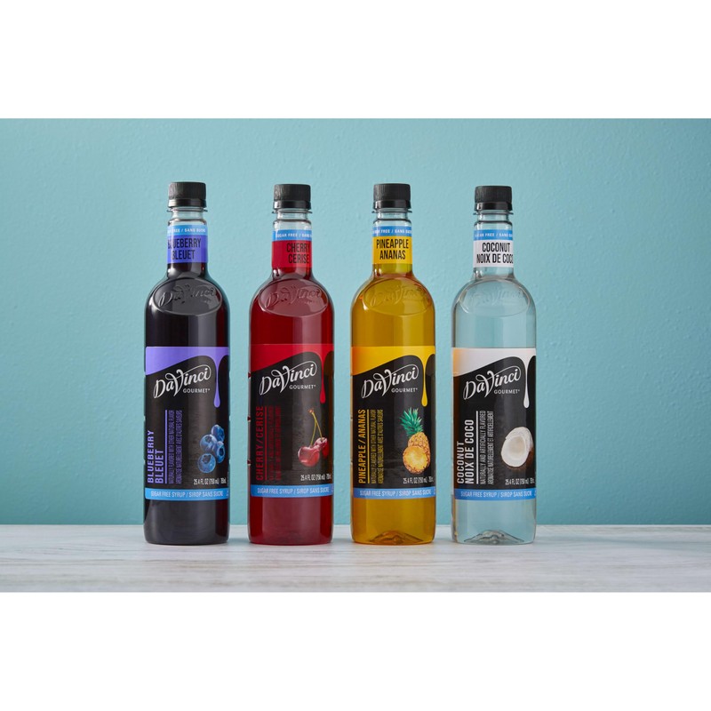 DaVinci Gourmet Sugar Free Syrup, Fruit Flavors Variety Pack -