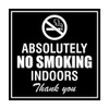Signs ByLITA Square Absolutely No Indoor Smoking Thank You Sign(Black) - Large
