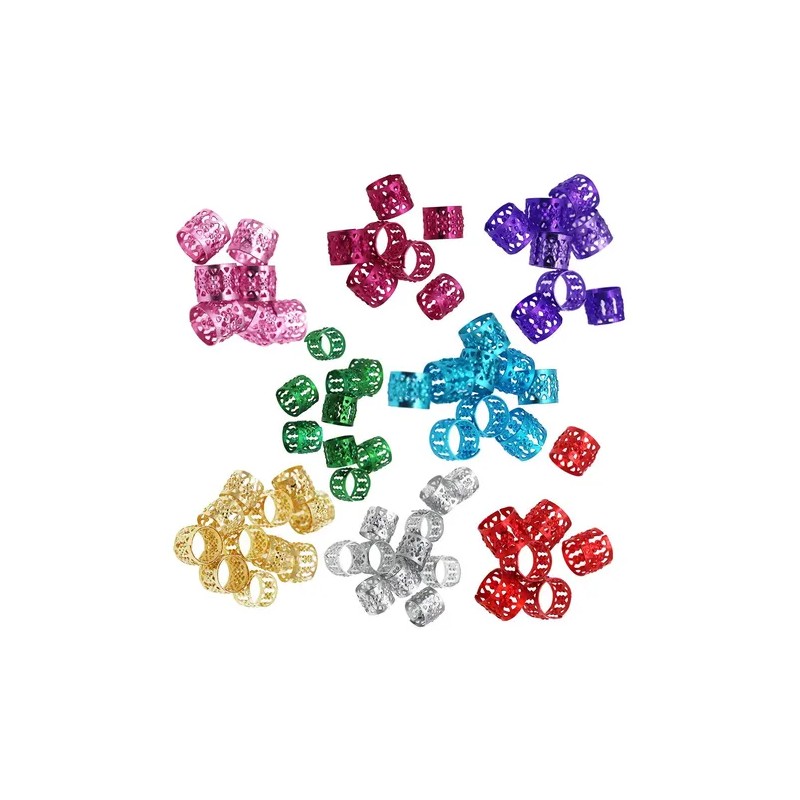 80 Piezas Dreadlocks Beads Filigree Tube Beads Para Cabello