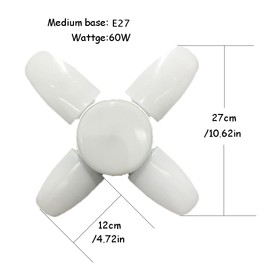 WULUN 2 Pack E27 Garage Light 60W Energy Saving 360 Degree Wide Range Luminescence 3000K Warm White 6000 Lumens AC/DC 220V Non-Dimmable