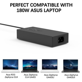 180W AC Charger for Asus ROG Zephyrus G14 (2024 2025) GA403 GA403U GA403UI GA403UV GA403UU GA403UI-XS96 GA403UI-G14.R94070 GA403UV-G14.R94060 ADP-180TB K Laptop Power Supply Adapter