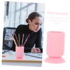Mikinona 2pcs Ergonomic Makeup Brush Pen Holder Suction Cup Desk