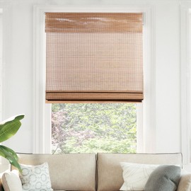 CHICOLOGY Bamboo Roman Shades - Smart Choice Eco-Friendly Light Filtering Blinds for Windows, Premium Quality, Ideal for Home & Patio, Acorn Brown, 32"W X 64"H