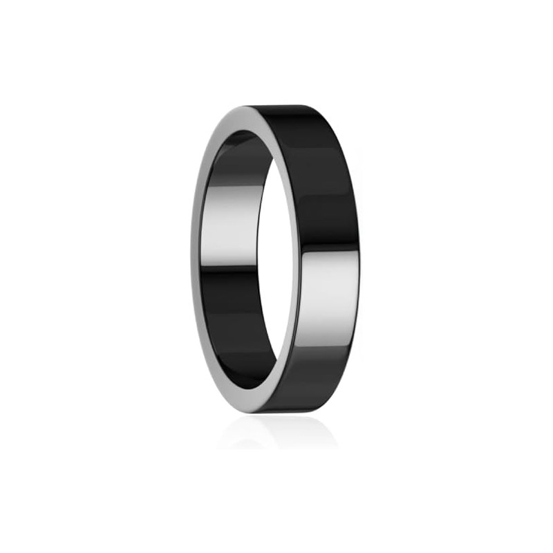 Non fading glossy plain circle fashionable stainless steel couple ring