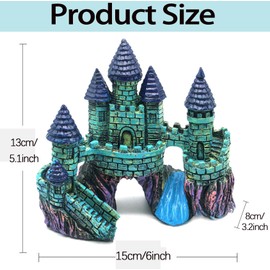 HoneTeek Fish Tank Decorations, Resin Castle Aquarium Decorations, Vintage Castle Cave Hideouts Large for Aquarium Decorations, Fish Tank Accessories for Betta Fish