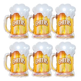 FBQ 6 Pcs Beer Mug Cheers Large Balloons Beer Theme Baby Shower Bar Party Birthday Party Man Decoration Supplies