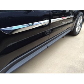 2 1/4" Pre-Cut Tapered Custom Chrome Body Side Molding with Finished Ends (4 Piece Set) Compatible with Ford Escape 2013-2019
