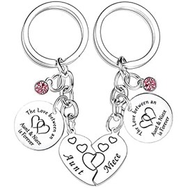 Wimeiren Aunt Niece Keychain Aunt Gifts Mother's Day Gifts for Aunt Niece Gifts Christmas Birthday Gifts Auntie Keychain Aunt Keychain from Niece Gifts from Aunt Present Auntie Gifts Jewelry