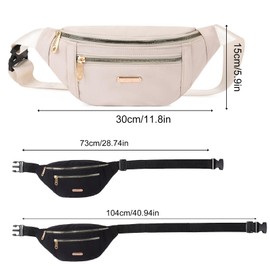 Fashion Bumbag, 2 Pack Fanny Pack with Adjustable Belt, Lightweight Waist Bag Bumbags for Sport Running Hiking Jogging Women Men Bum Bag(Black and White)