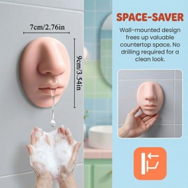 1PCS Nose Soap Dispenser, Silicone Material, Wall-Mounted