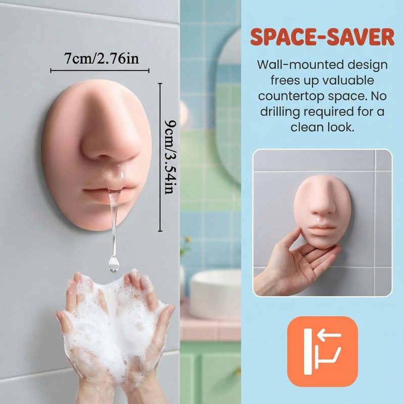 1PCS Nose Soap Dispenser, Silicone Material, Wall-Mounted
