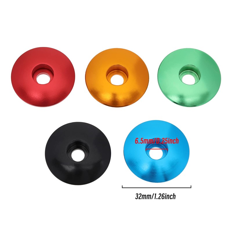 EMSea 5Pcs Bicycle Headset Top Cap Replacement Aluminium Alloy Cycling