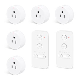 Remote Control Outlet, NineLeaf Wireless Plugs Outlet, Remote Light Switches Wireless, Timer Outlet for Lights, Lamps, Fans, Small Appliance, 15A/1500W, Up to 500ft Range (2 Remote + 5 Outlet)
