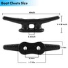 BALAVA 4 inch Electrophoretic Coated Black Dock Cleats, Boat Cleat